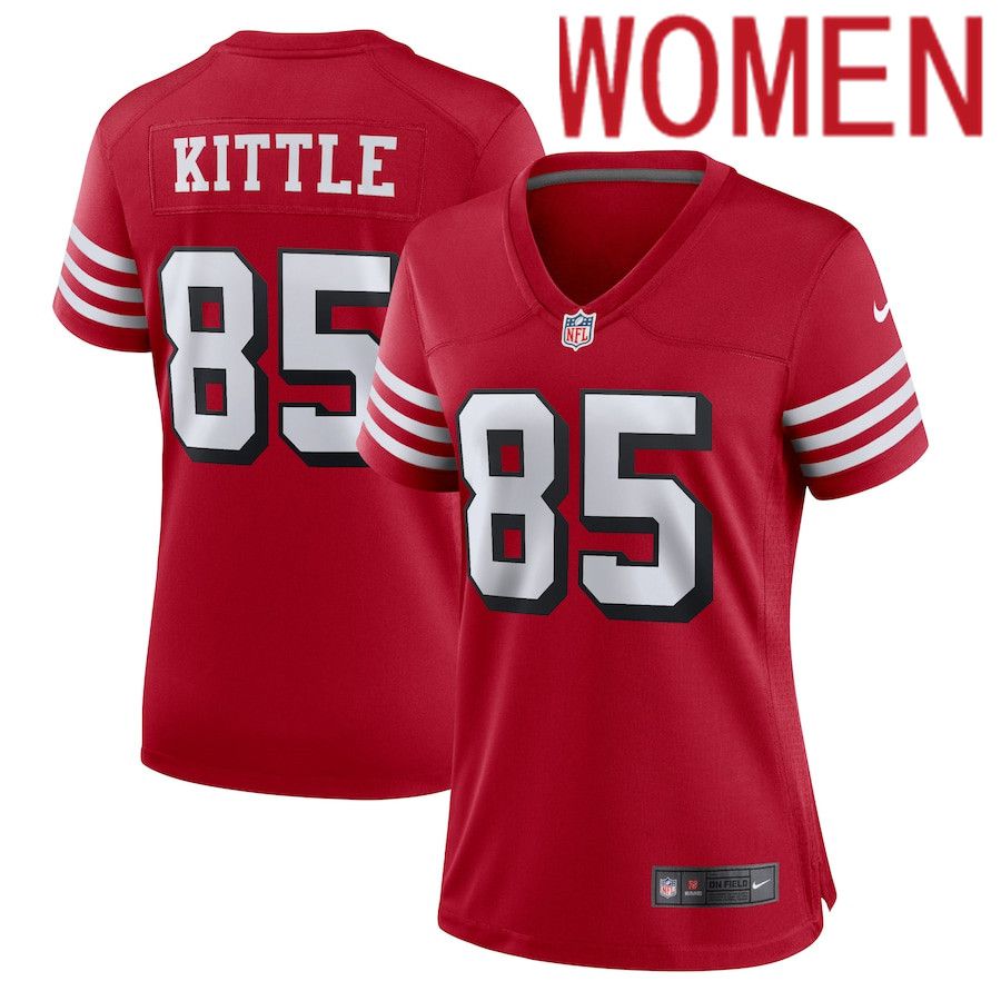 Women San Francisco 49ers #85 George Kittle Nike Scarlet Alternate Player Game NFL Jersey->women nfl jersey->Women Jersey